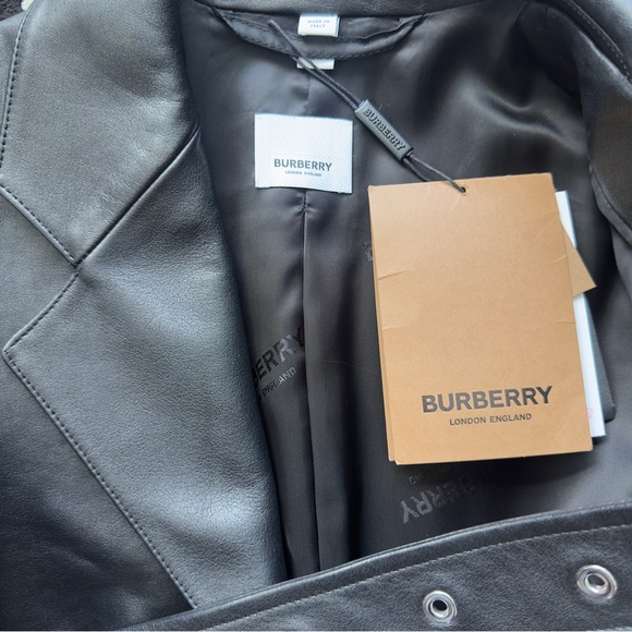 Burberry Black Leather Tuxedo Jacket - Picture 9 of 12